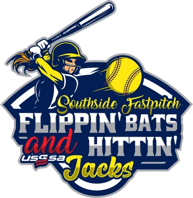 Southside Fastpitch Flippin’ Bats and Hittin’ Jack logo