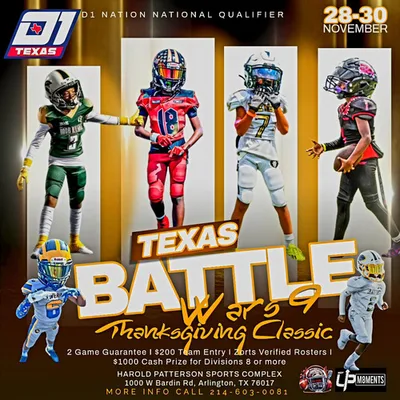 "texas Battle Wars 10" Thanksgiving Football Classic logo