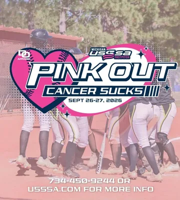 USSSA Pink Out Cancer Sucks logo